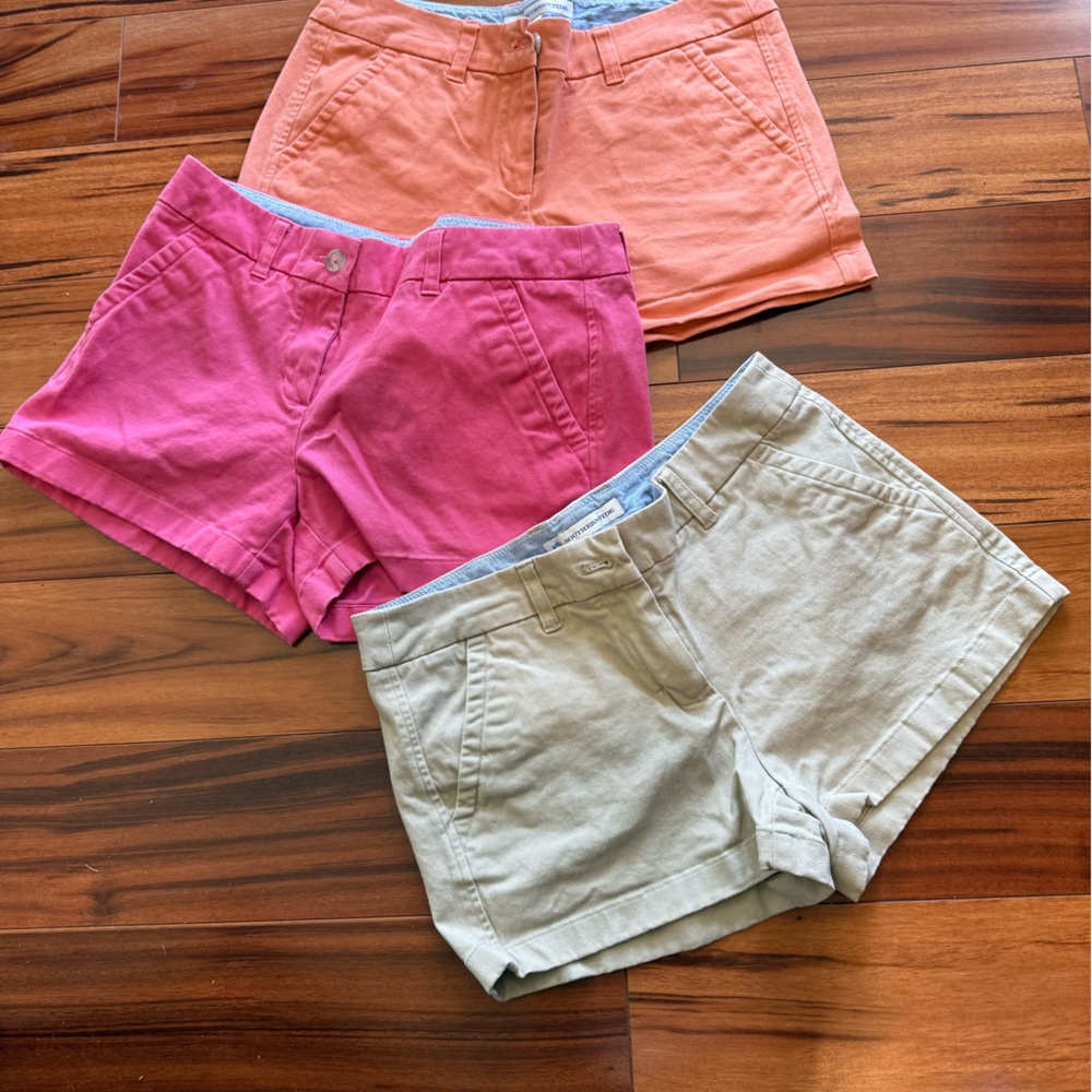 Southern Tide Bermuda Shorts in Tan and Pink